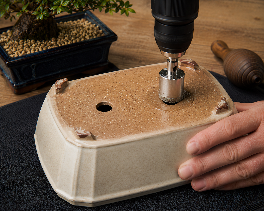 How to add aditional drainage holes to bonsai pot