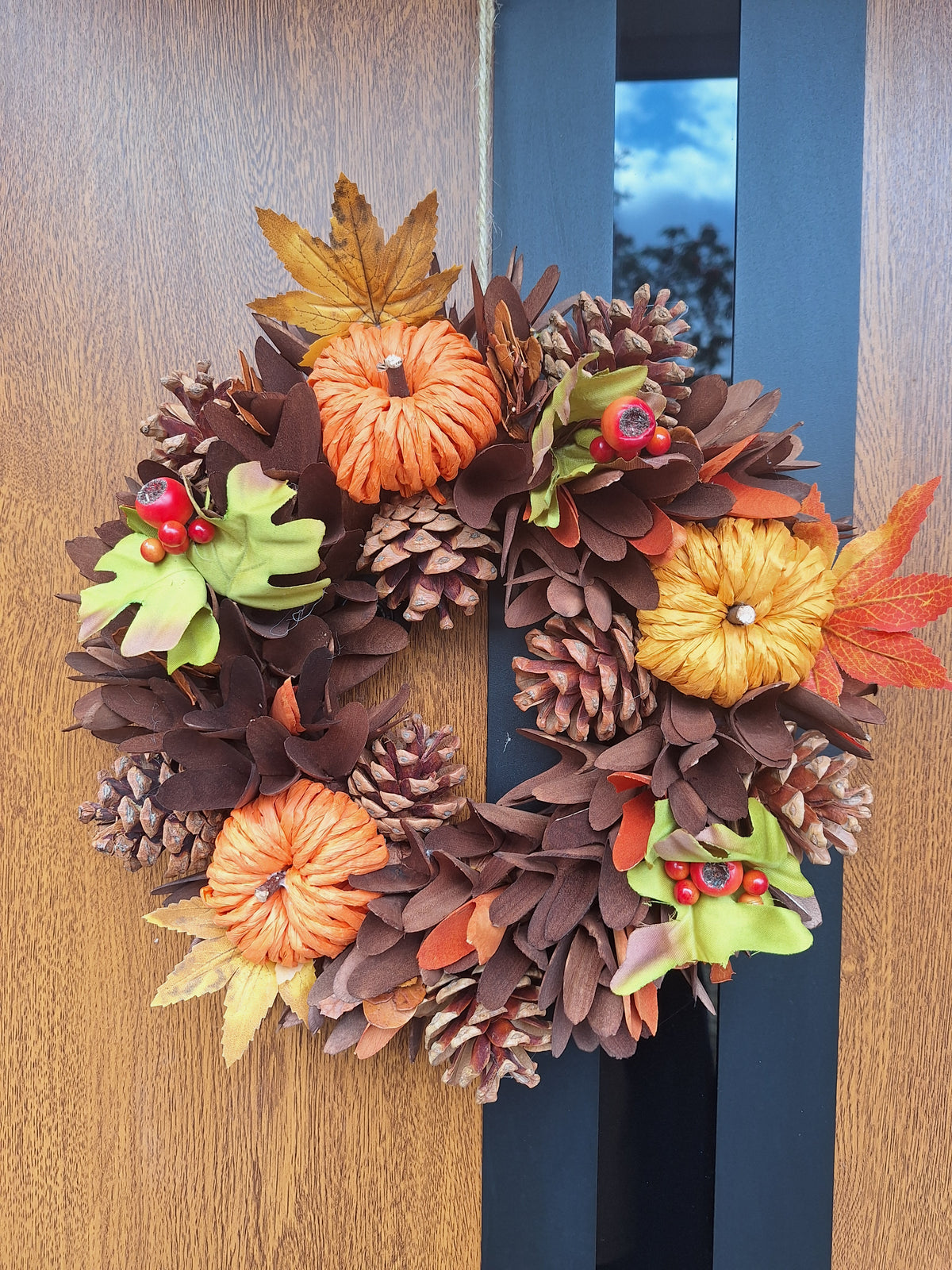 Harvest Leaves Wreath 31cm | Autumn & Christmas Door Decoration