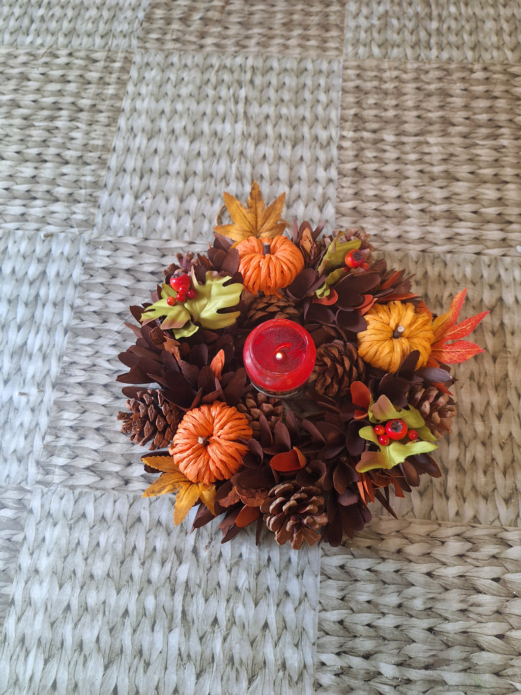 Harvest Leaves Wreath 31cm | Autumn & Christmas Door Decoration