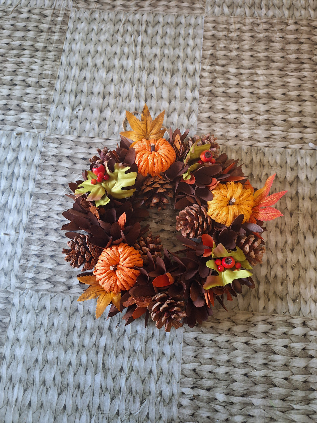 Harvest Leaves Wreath 31cm | Autumn & Christmas Door Decoration