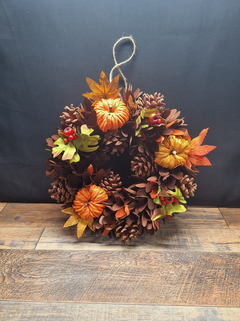 Harvest Leaves Wreath 31cm | Autumn & Christmas Door Decoration