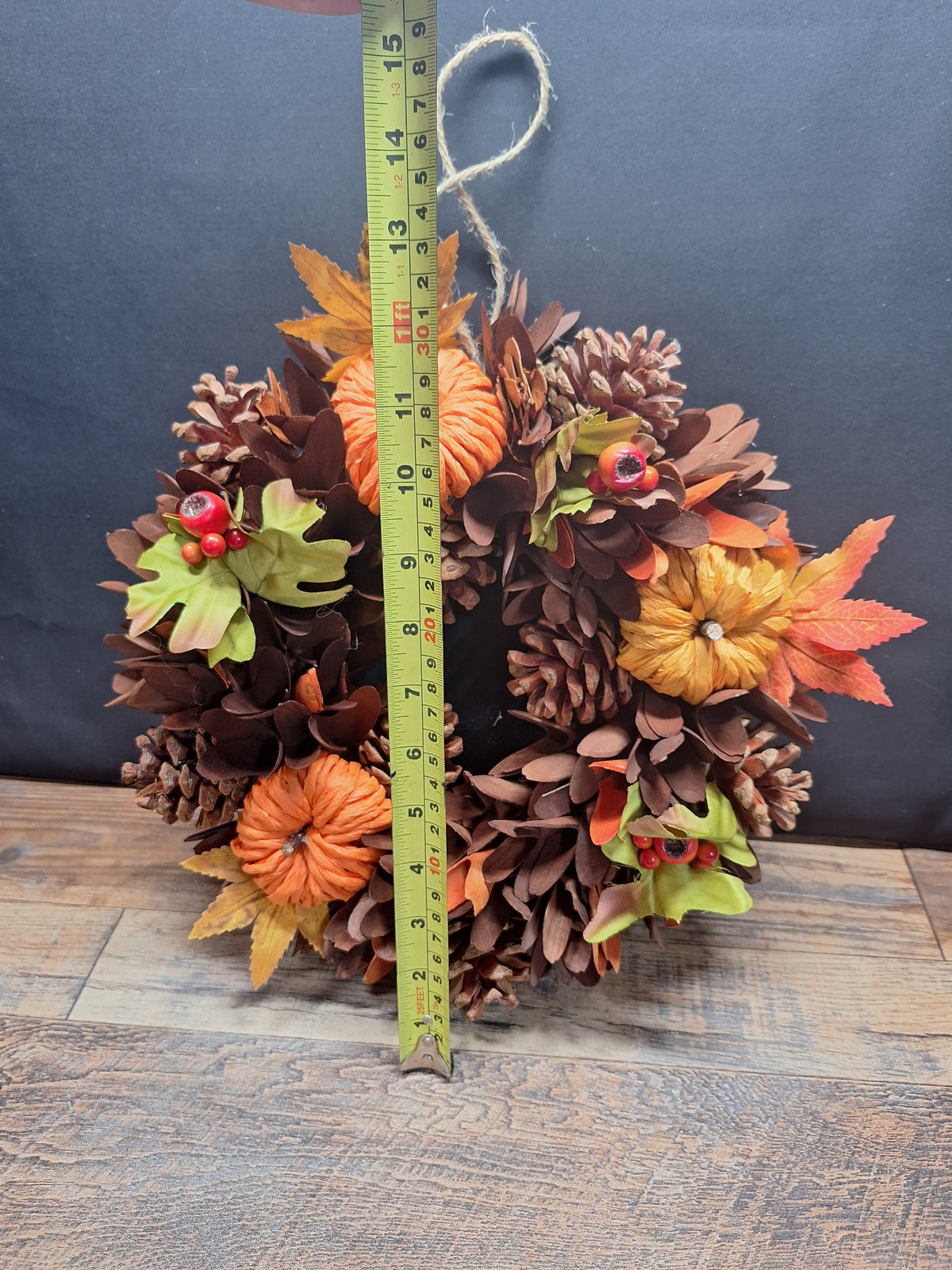 Harvest Leaves Wreath 31cm | Autumn & Christmas Door Decoration
