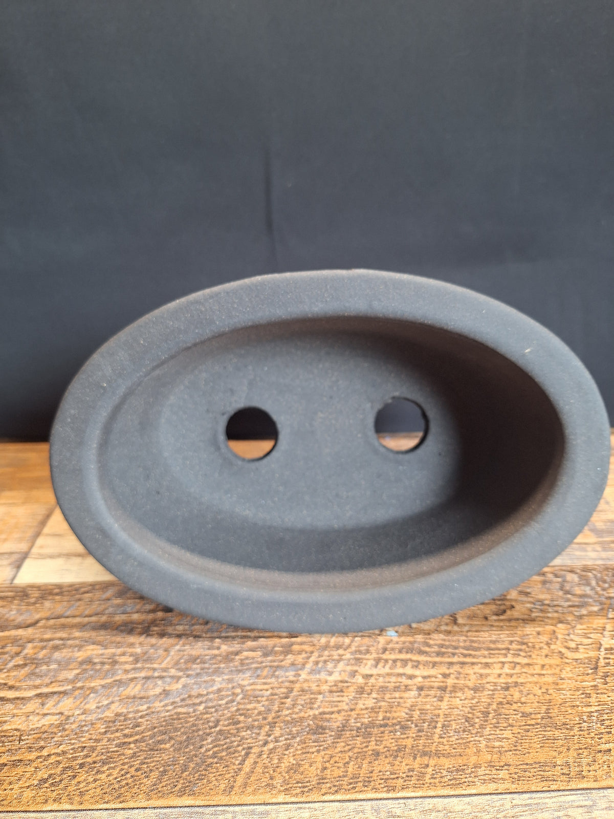 Oval unglazed stone affect bonsai pot 23x16x8 cm