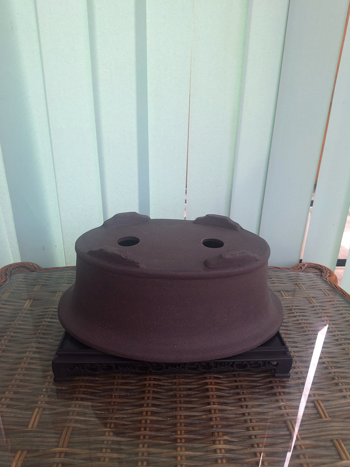 Oval unglazed stone affect bonsai pot 30x21x10 cm