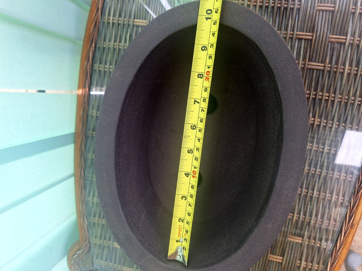 Oval unglazed stone affect bonsai pot 30x21x10 cm