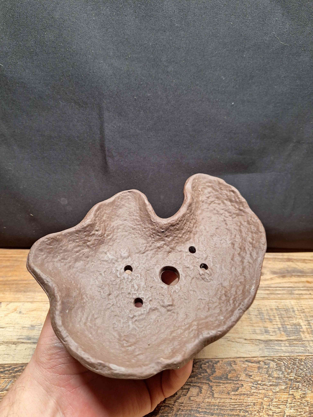 Handmade 19 cm Bonsai Pot – Raft style, Unglazed Shohin pot. Excellent drainage