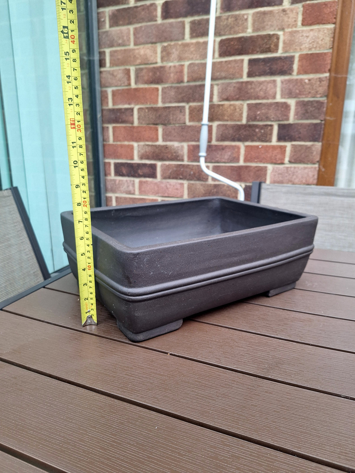 XL Rectangular Unglazed Bonsai Pot – 41 × 30.4 × 16 cm