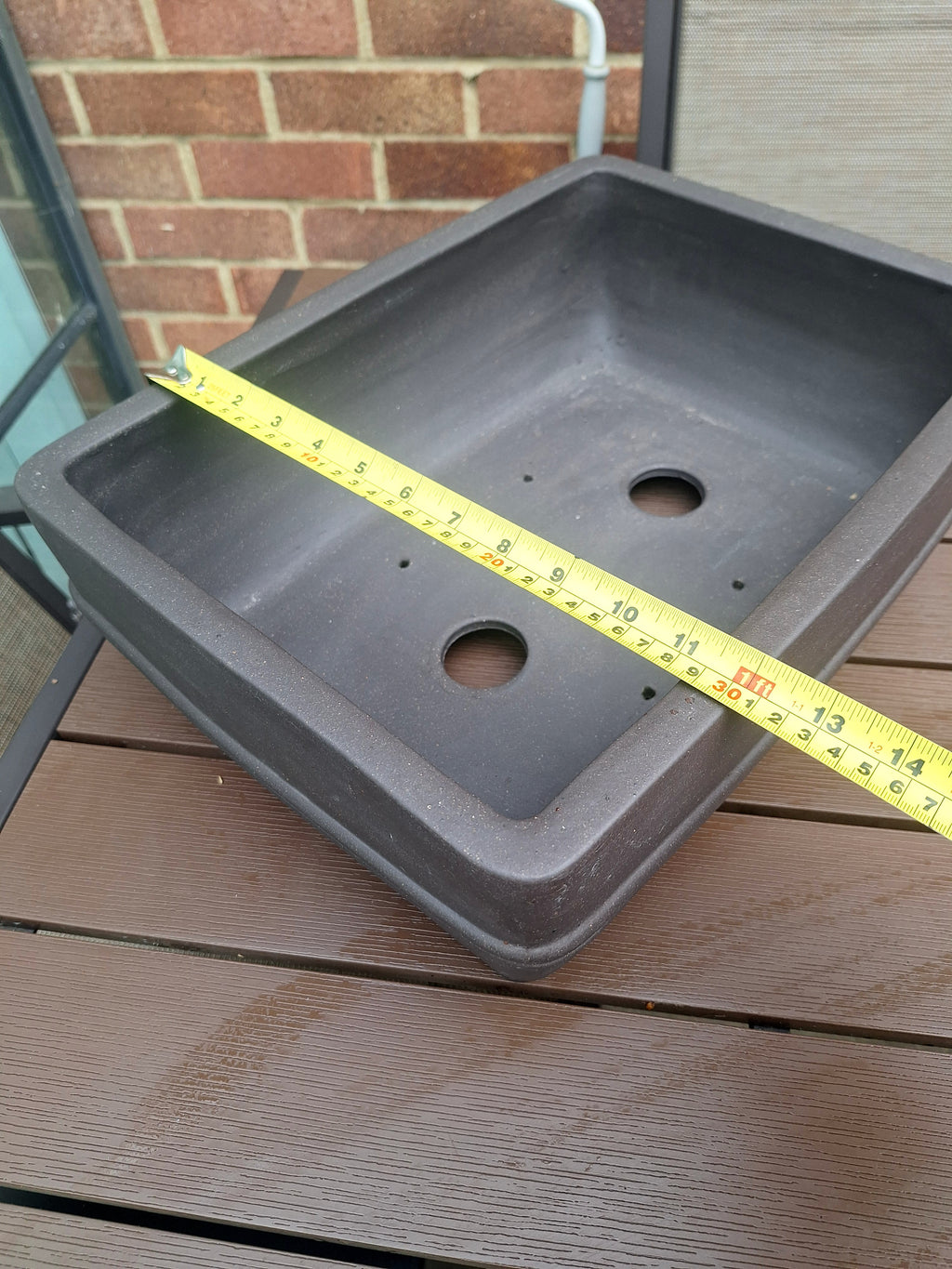 XL Rectangular Unglazed Bonsai Pot – 41 × 30.4 × 16 cm