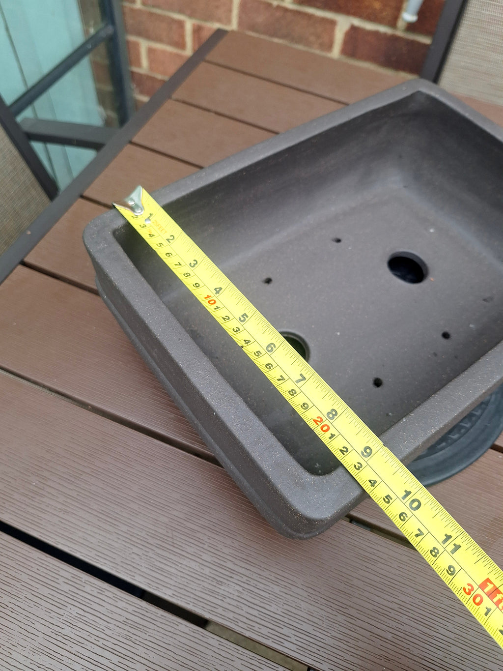 Large Rectangular Unglazed Bonsai Pot – 34.5 × 23.7 × 12 cm