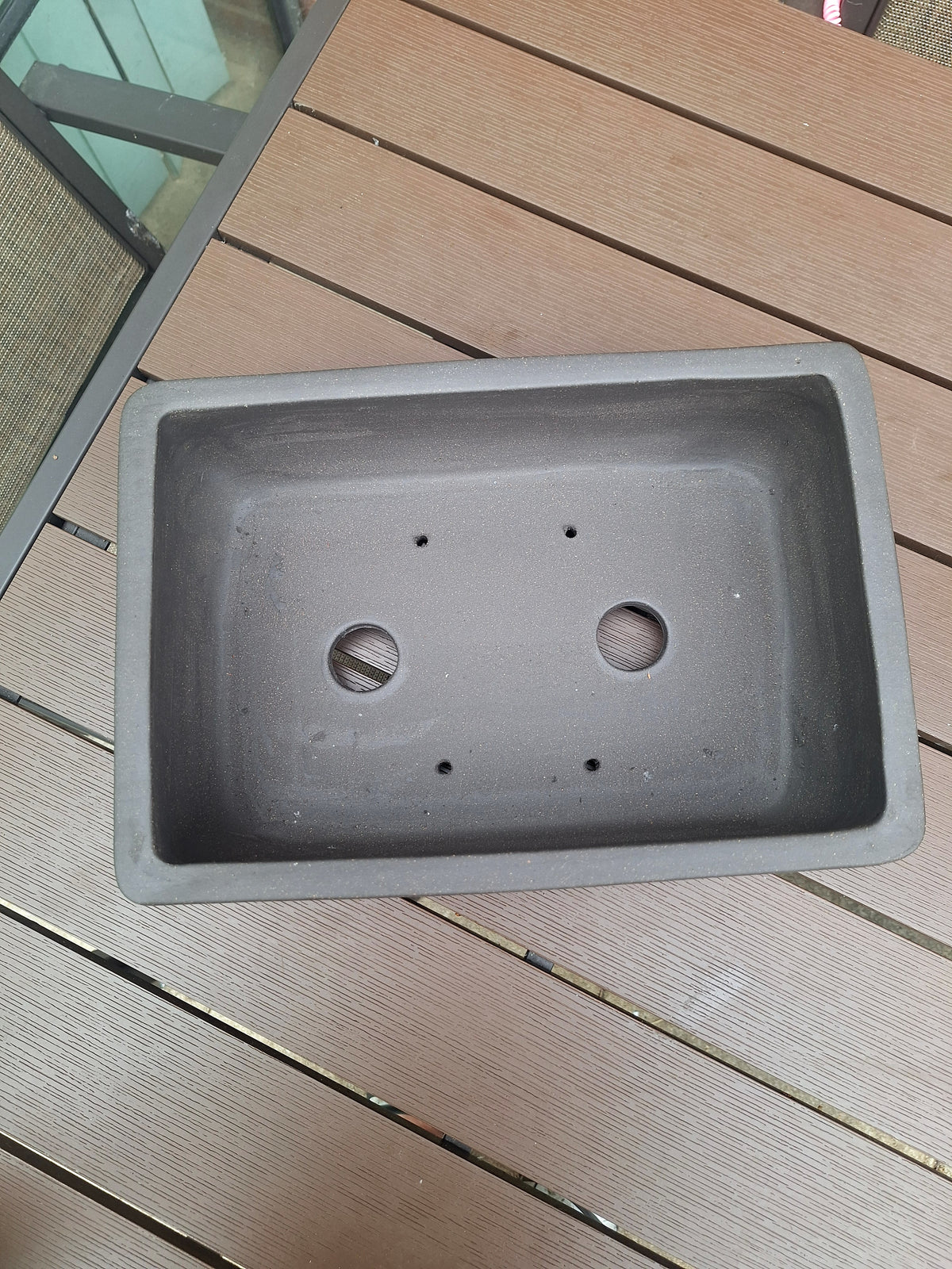 Large Rectangular Unglazed Bonsai Pot – 34.5 × 23.7 × 12 cm