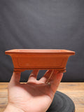 Rectangular red clay handmade Bonsai pot 16x10x6.5 cm