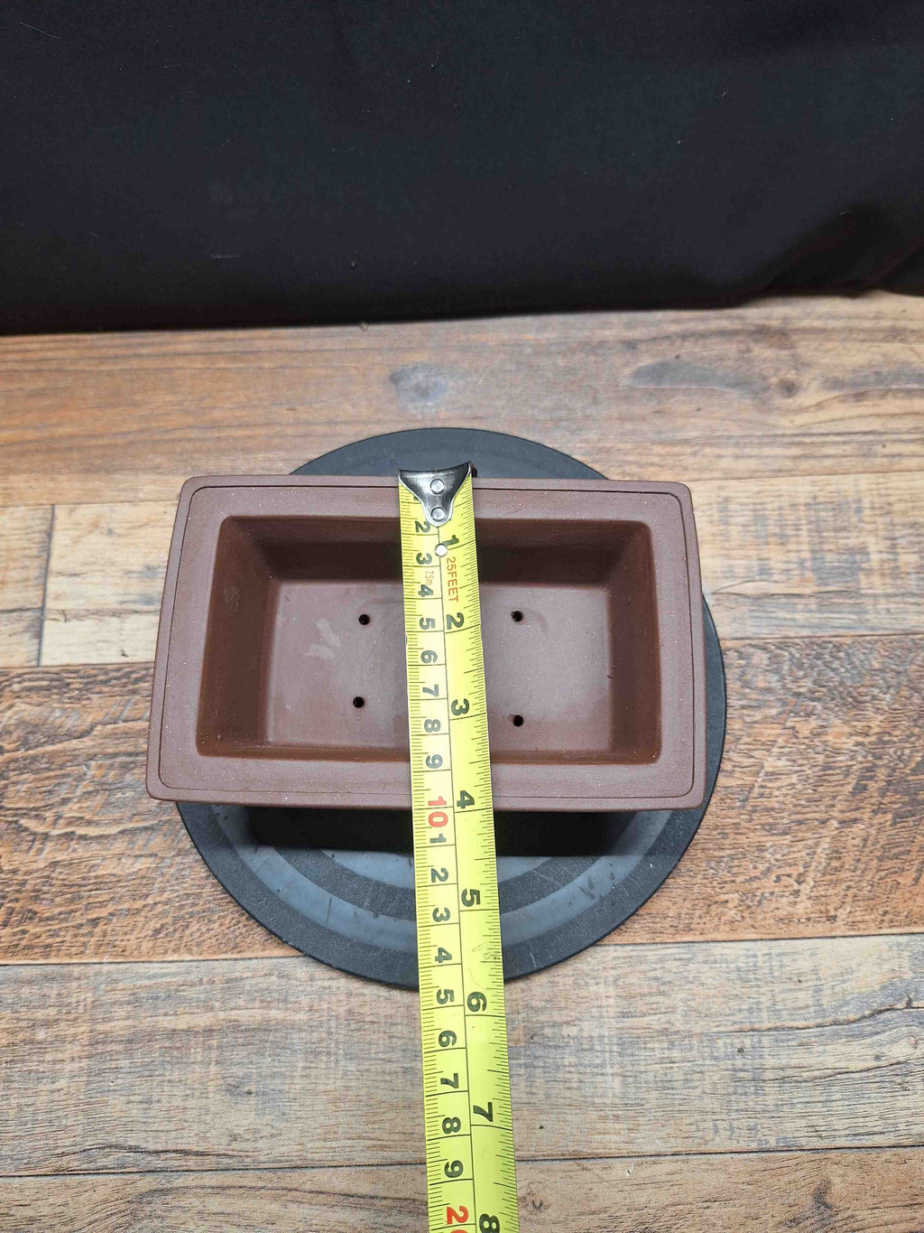 Rectangular purple clay handmade Bonsai pot 16x10x6.5 cm