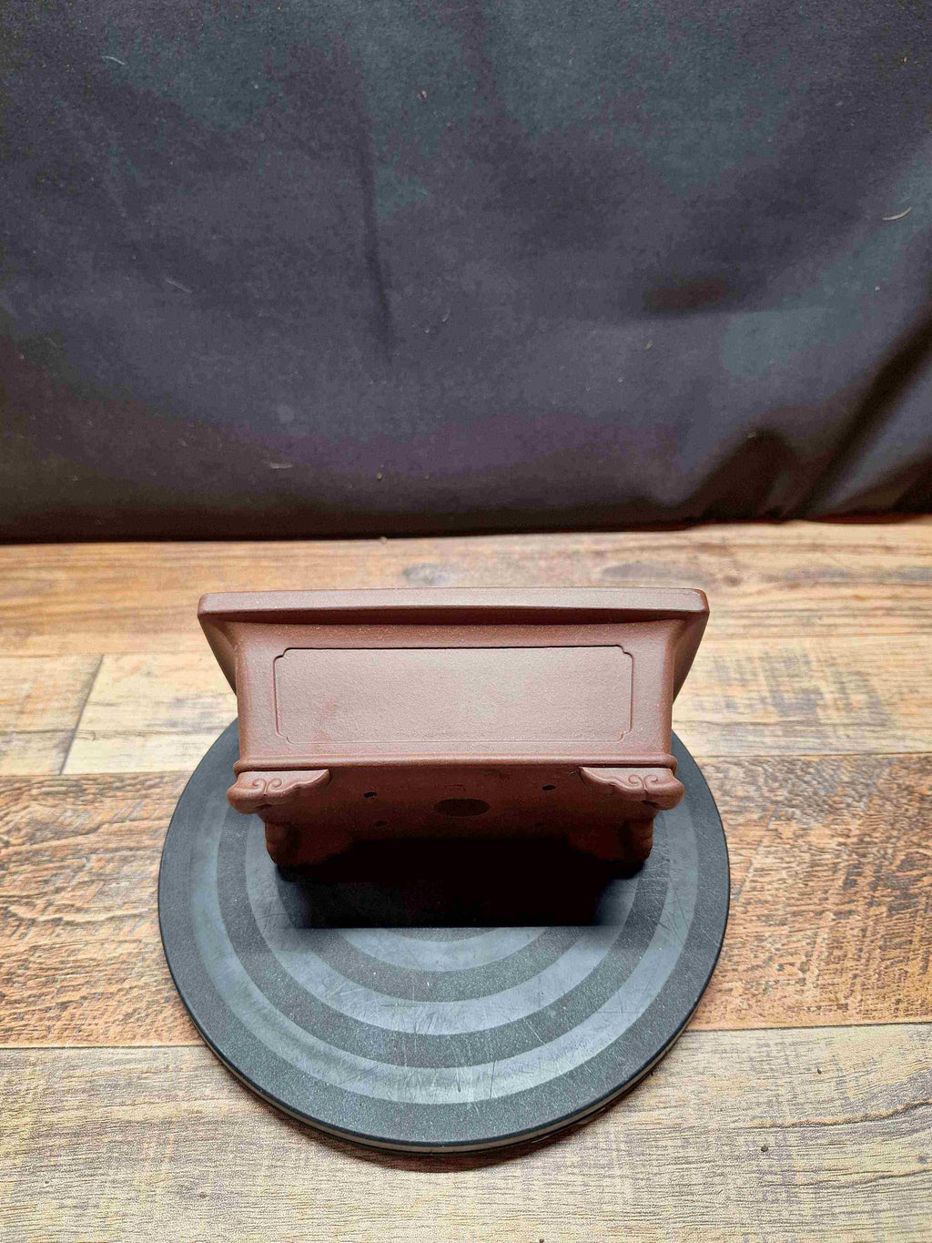 Rectangular purple clay handmade Bonsai pot 16x10x6.5 cm