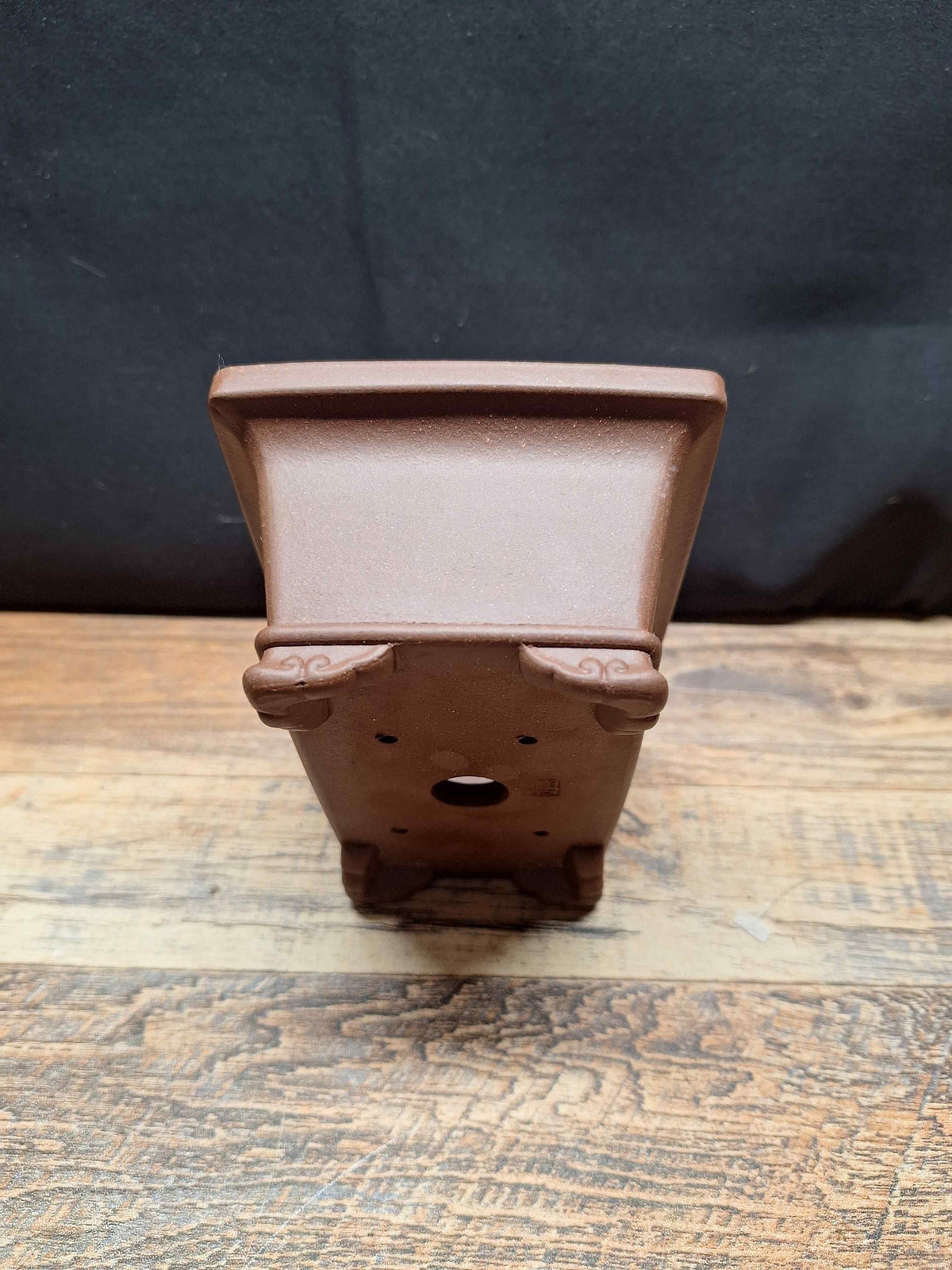 Rectangular purple clay handmade Bonsai pot 16x10x6.5 cm
