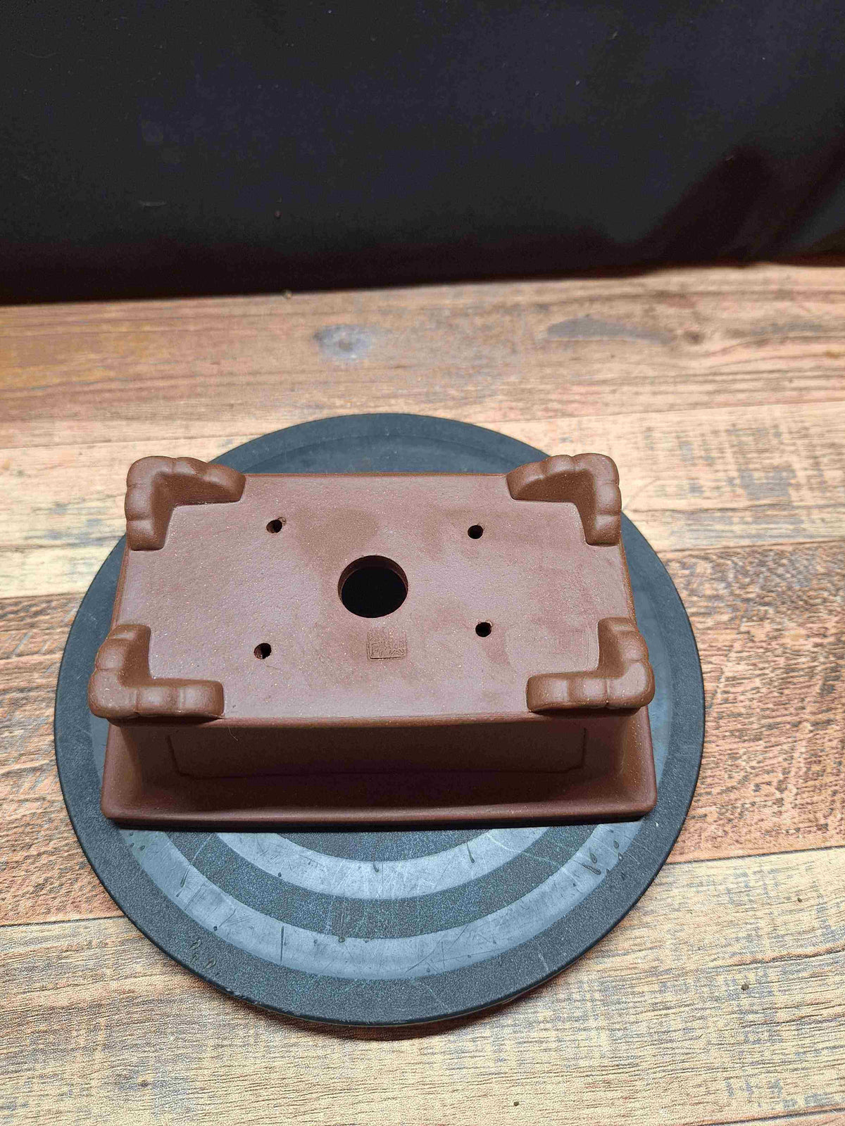 Rectangular purple clay handmade Bonsai pot 16x10x6.5 cm