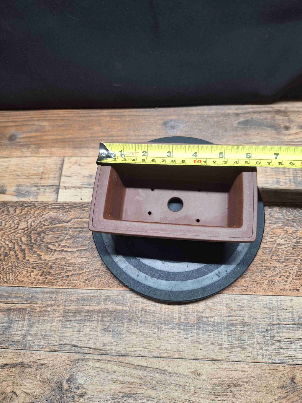 Rectangular purple clay handmade Bonsai pot 16x10x6.5 cm