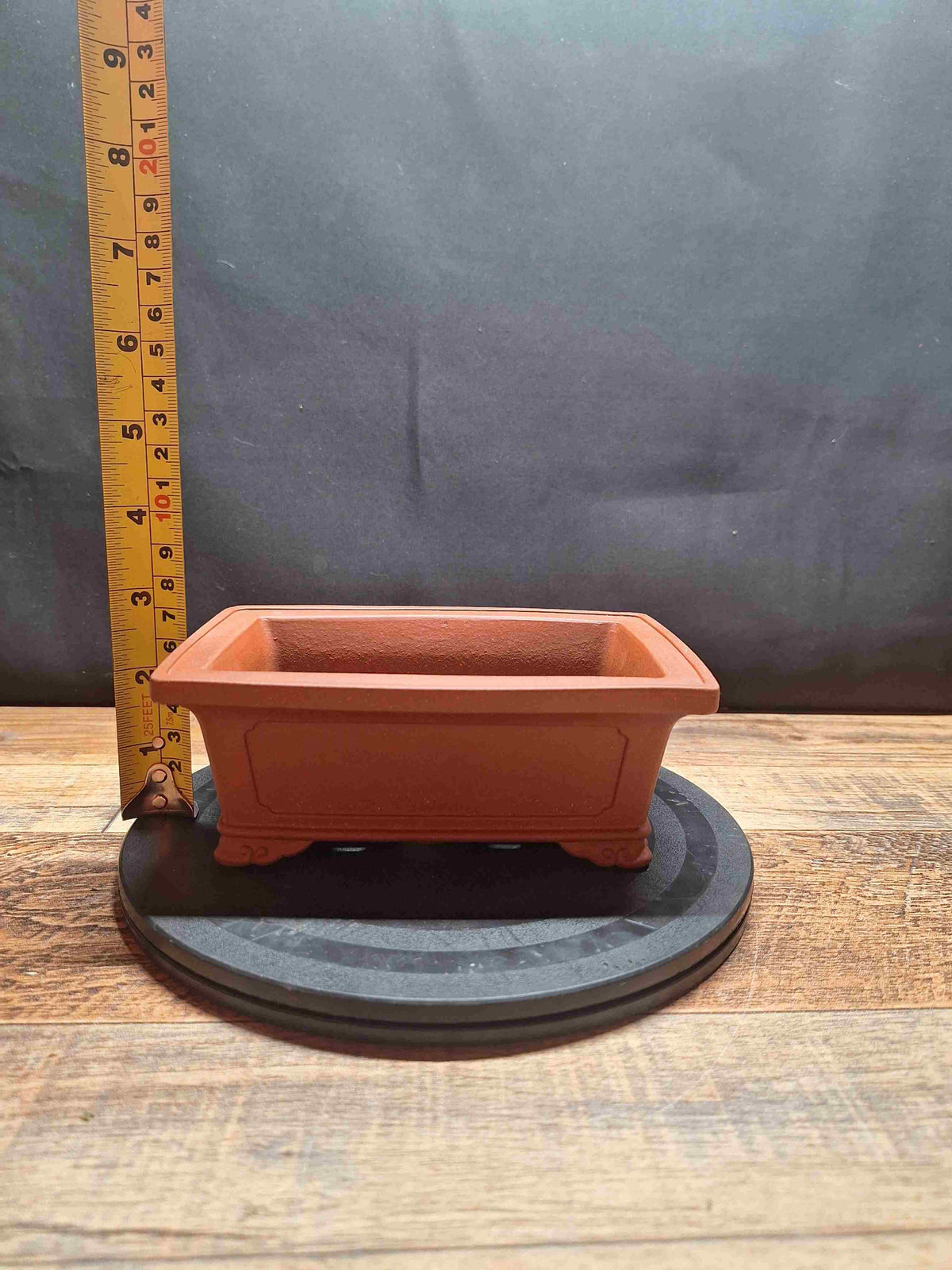 Rectangular red clay handmade Bonsai pot 16x10x6.5 cm