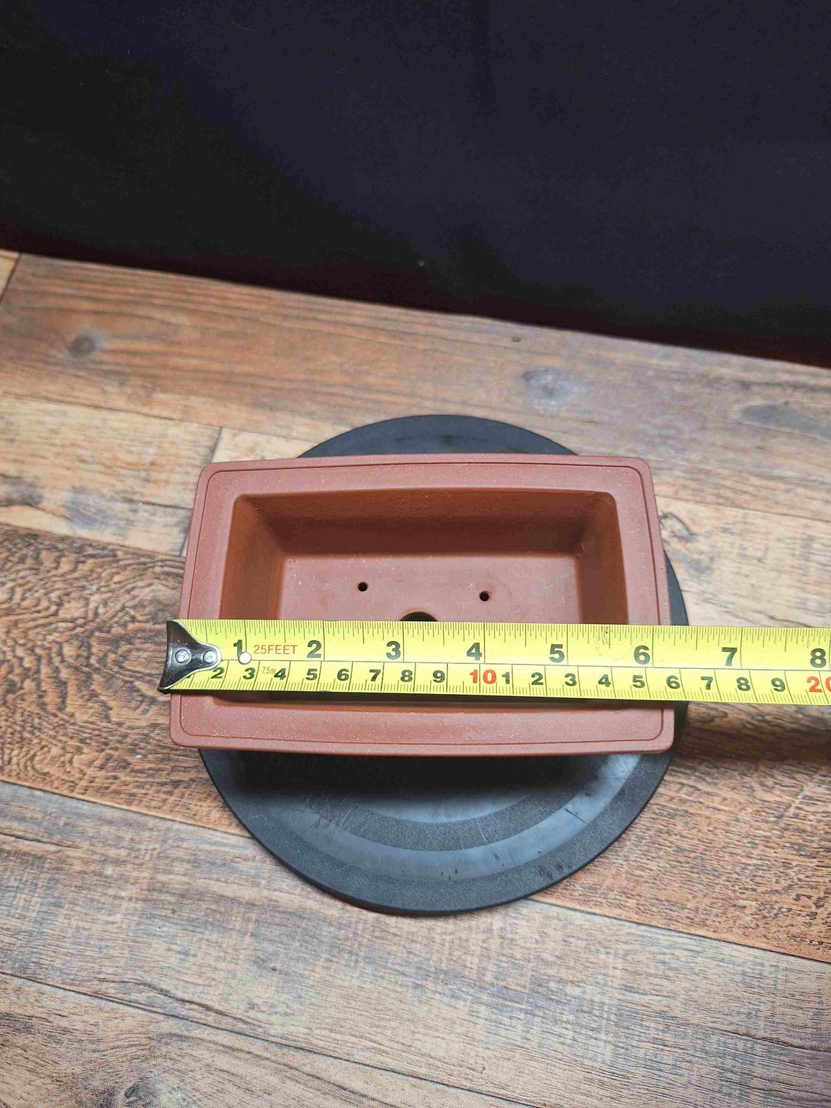 Rectangular red clay handmade Bonsai pot 16x10x6.5 cm