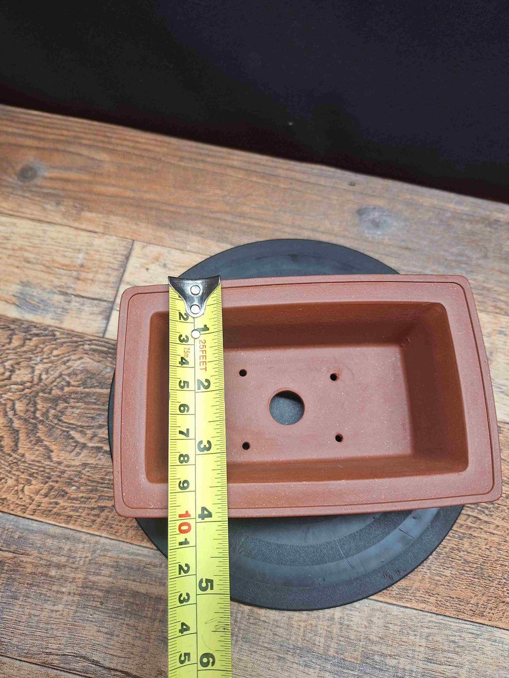 Rectangular red clay handmade Bonsai pot 16x10x6.5 cm