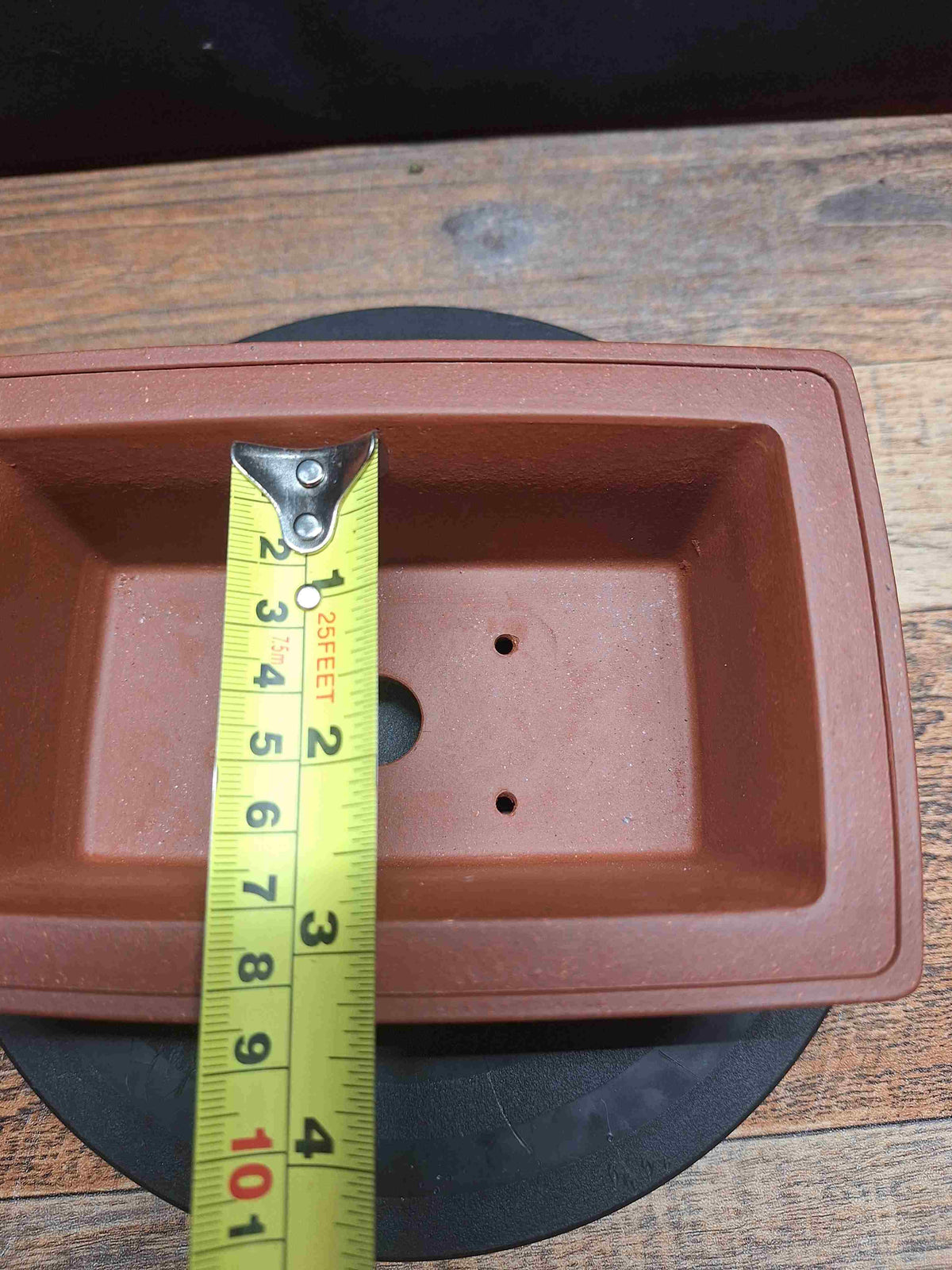 Rectangular red clay handmade Bonsai pot 16x10x6.5 cm