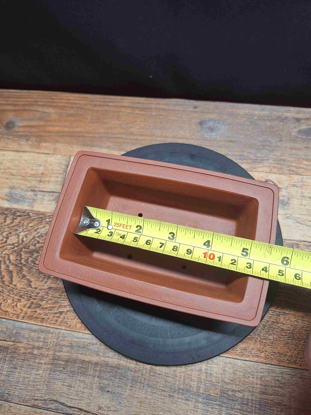 Rectangular red clay handmade Bonsai pot 16x10x6.5 cm