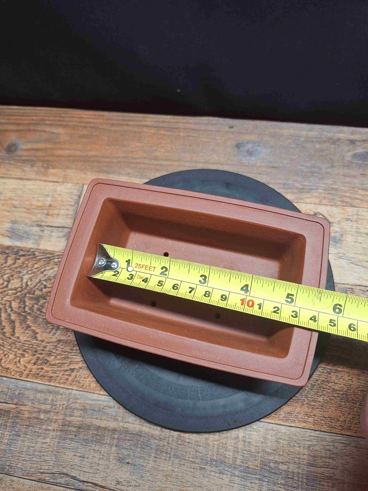 Rectangular red clay handmade Bonsai pot 16x10x6.5 cm