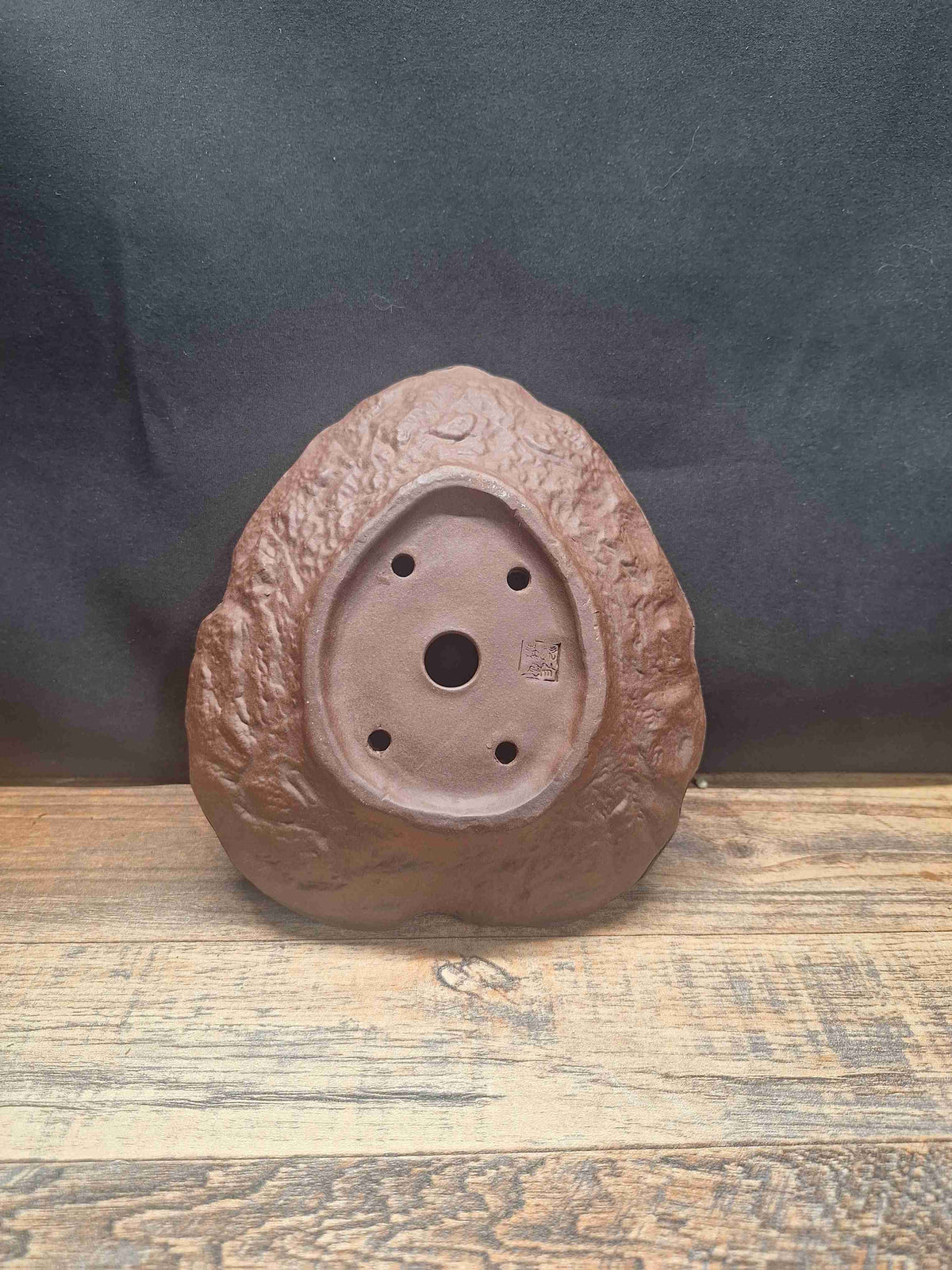 Handmade 16cm Bonsai Pot – Lotus Leaf Design, Unglazed Clay, Excellent Drainage
