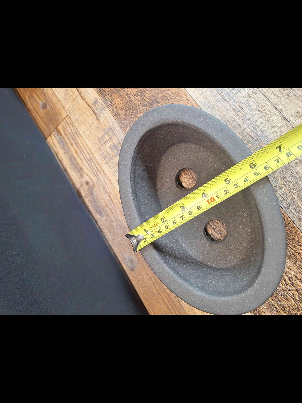 Oval unglazed stone affect bonsai pot 23x16x8 cm