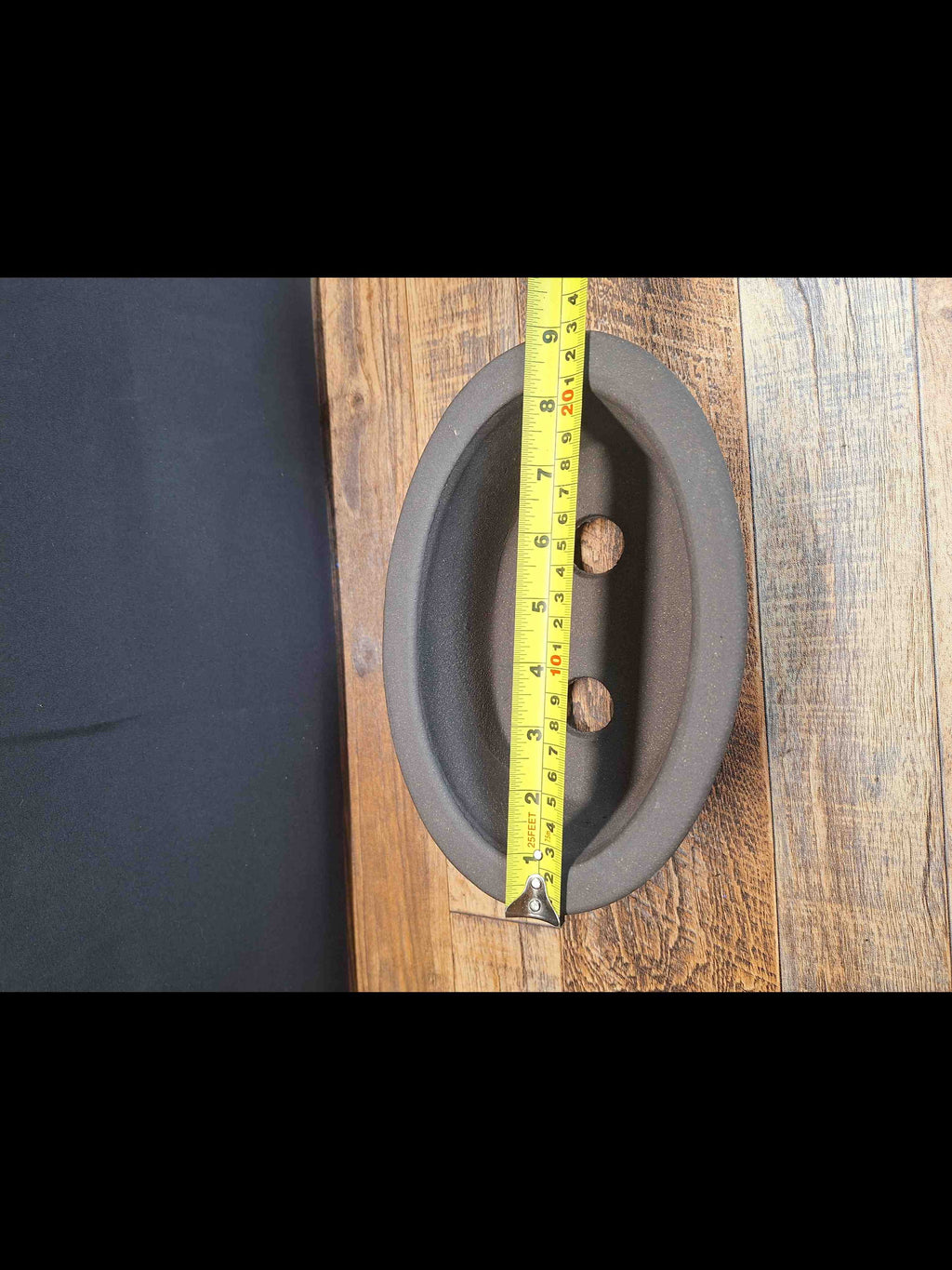 Oval unglazed stone affect bonsai pot 23x16x8 cm