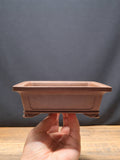 Rectangular purple clay handmade Bonsai pot 16x10x6.5 cm