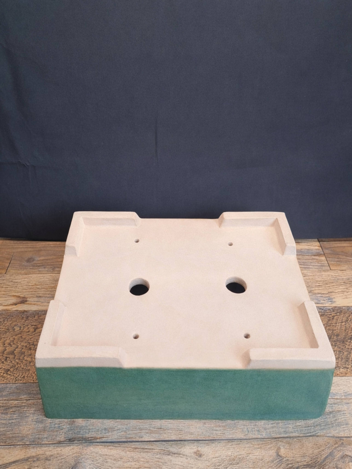 Large Green glazed rectangular bonsai pot 32x24x10