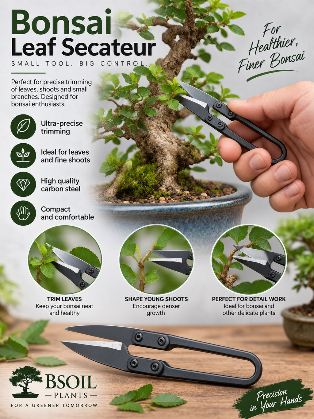 Compact Bonsai Leaf Secateur – Precision Trimming Scissors
